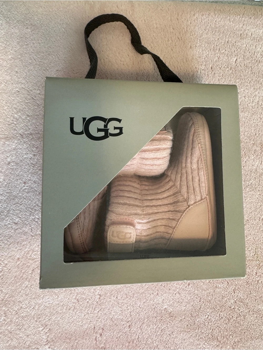 UGG Baby Pink Knit Booties Boots Size 4 w/ Original Box